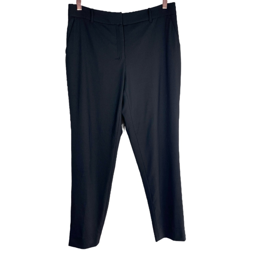 MM Lafleur Pants Womens Lined Wool Taper Ankle Crop Trouser Size 8 Black Dressy